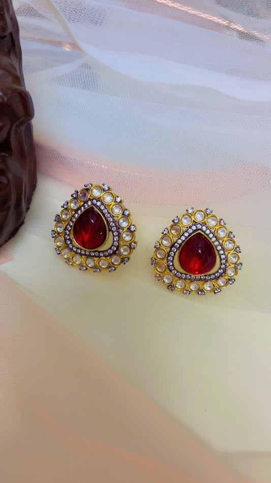 Red Ria Stud Earring