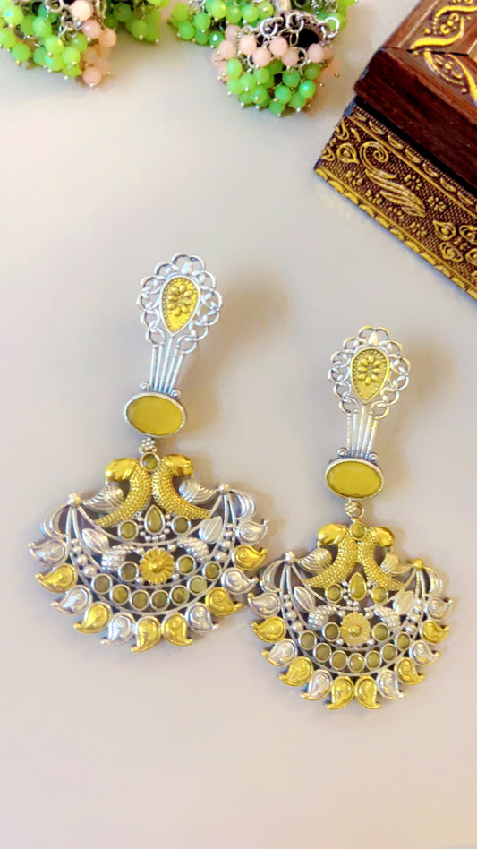Yellow Naisha Silver Earring