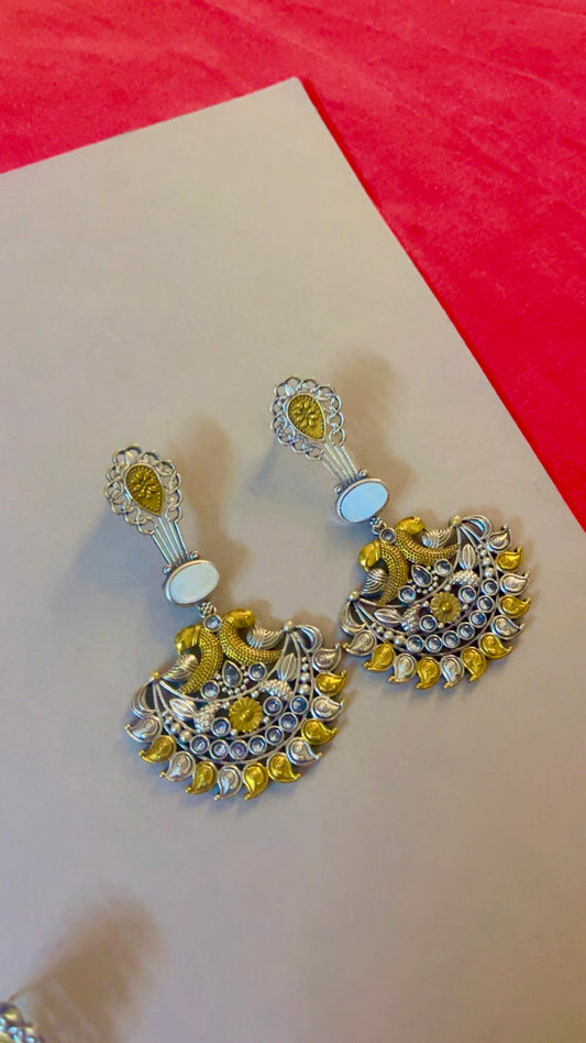 White Naisha Silver Earring
