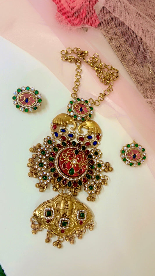 Pink Ekta Statement Neckpiece Set