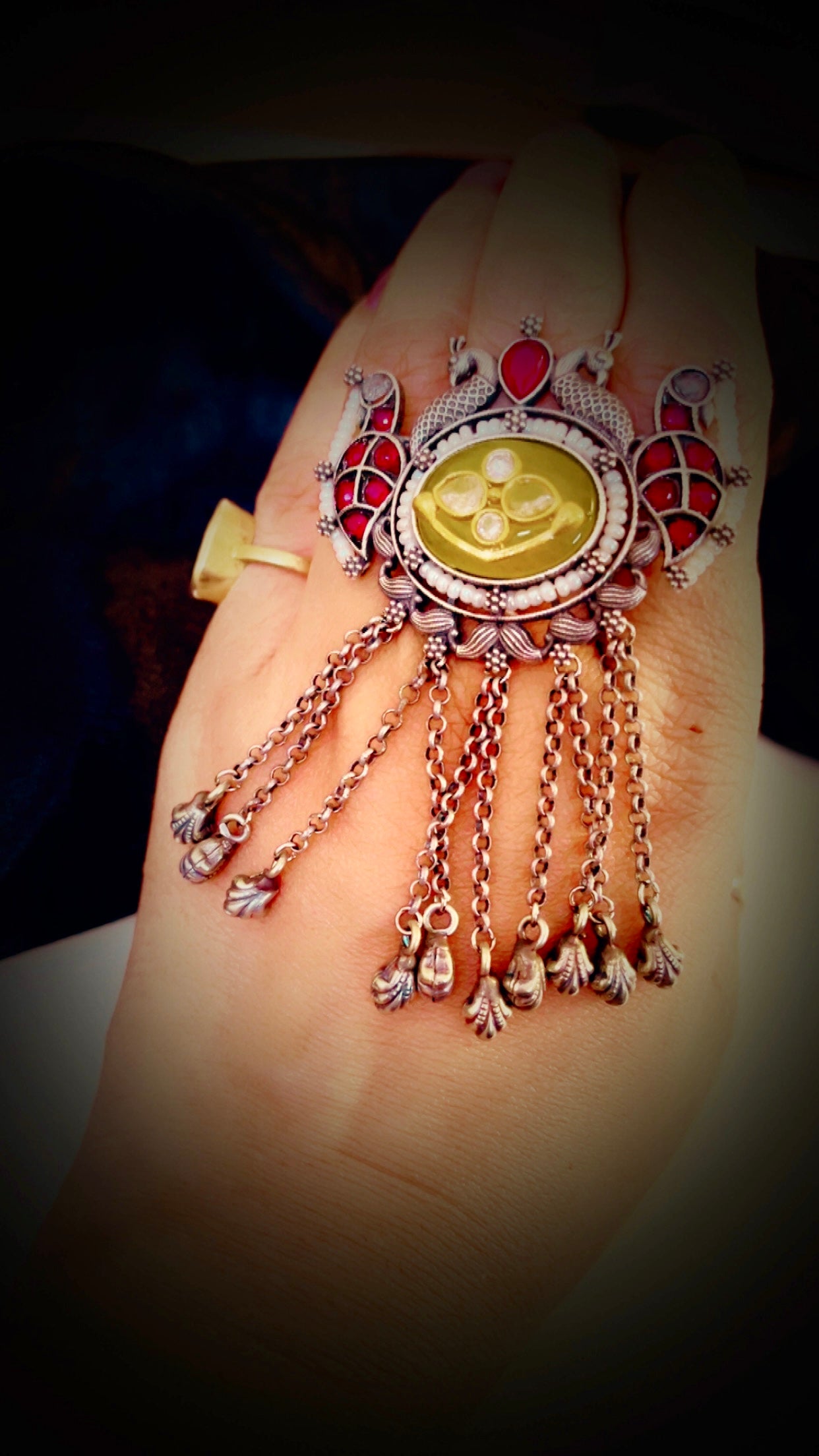 Yellow Vinika Silver Ring