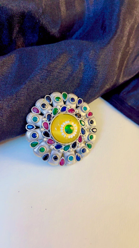 Yellow Sudipta Silver Ring