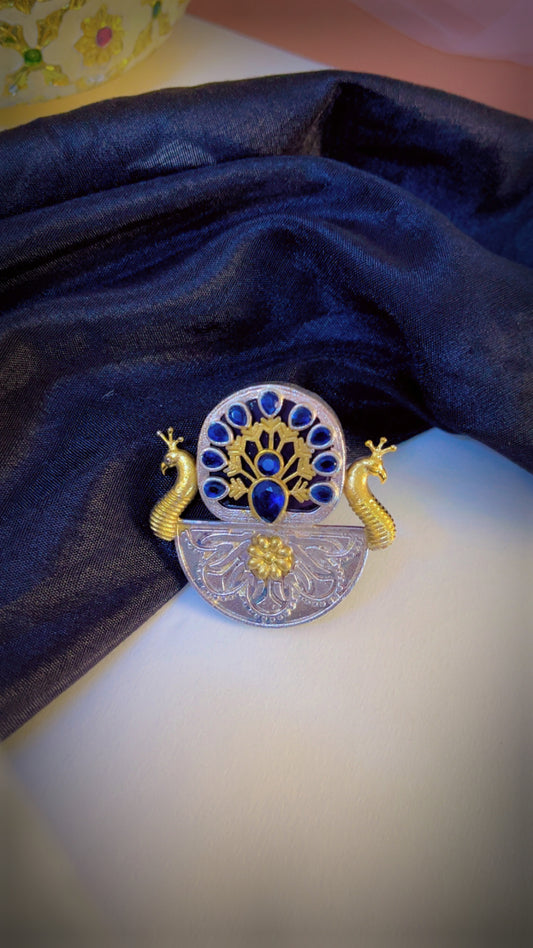 Blue Vidisha Silver Ring