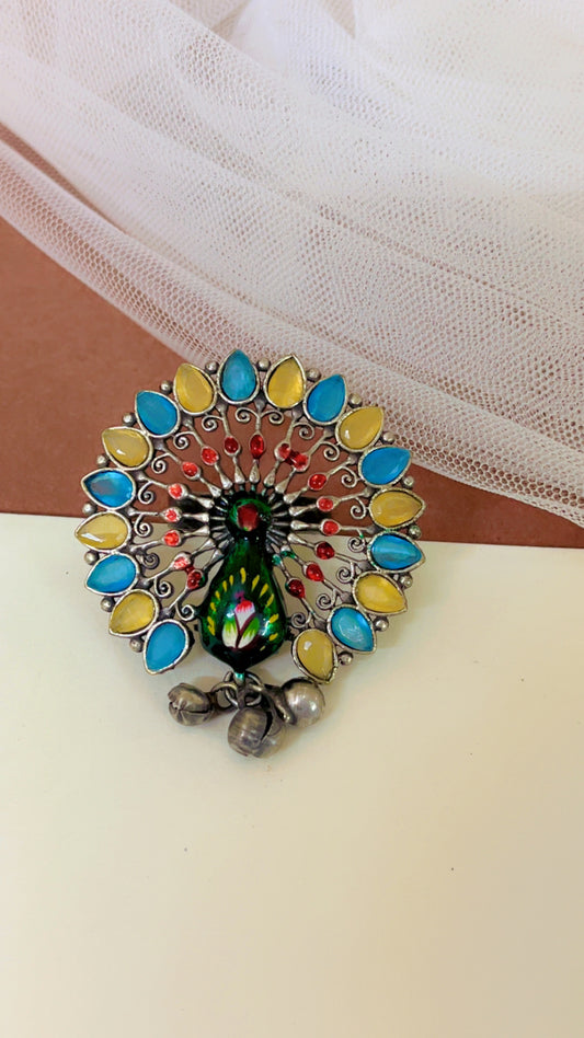 Blue Yadavi Silver Ring