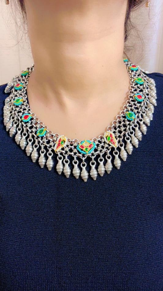 Eshma Silver Neckpiece set