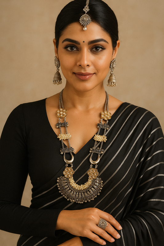 Ranisha Silver Neckpiece Set