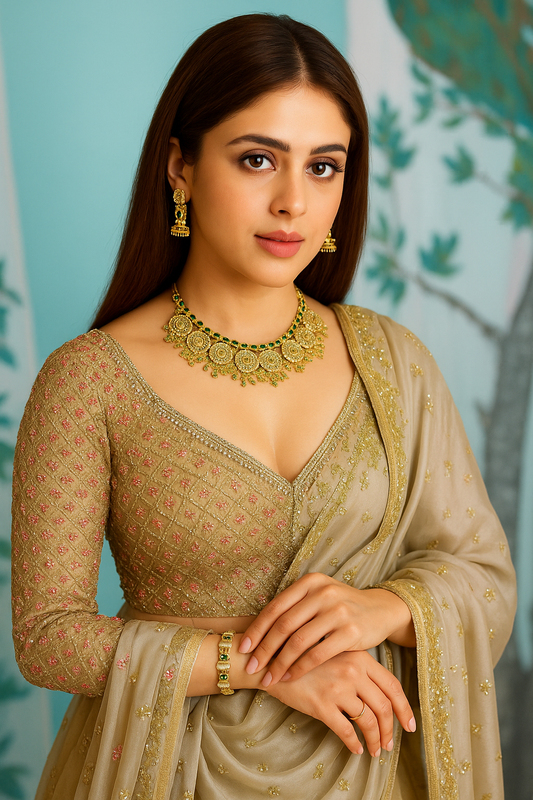 Green Mehira Neckpiece Set